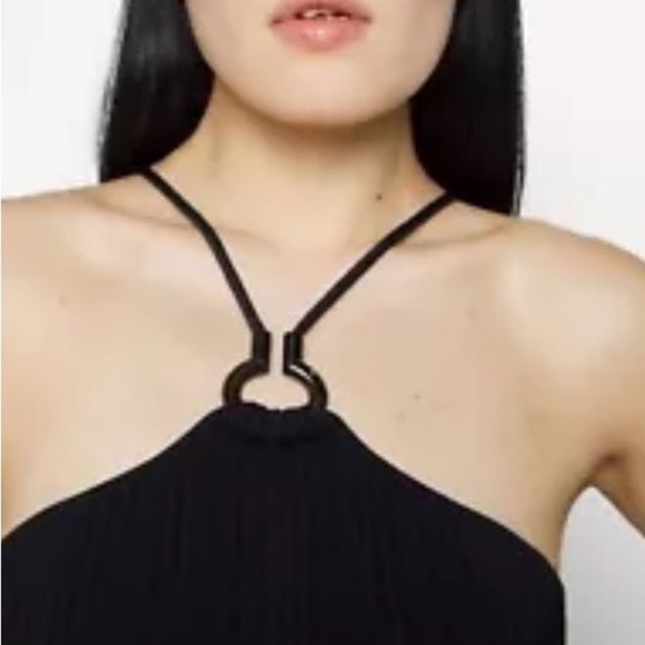 HERVE LEGER Cutout Ring-Embellished Black Bandage Bodysuit Size M - Picture 5 of 14